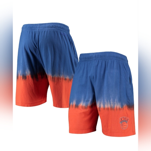 Men's Mitchell & Ness Blue/Orange New York Knicks Hardwood Classic shorts - Picture 2 of 6